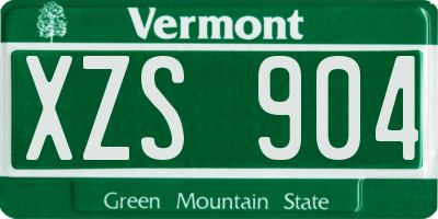 VT license plate XZS904