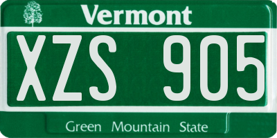 VT license plate XZS905