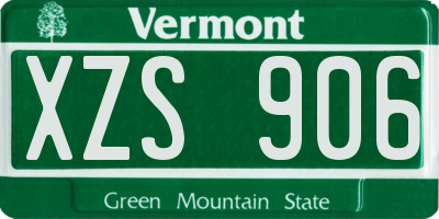 VT license plate XZS906