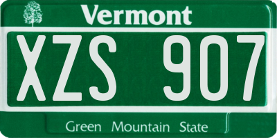 VT license plate XZS907