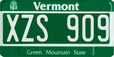 VT license plate XZS909