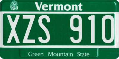 VT license plate XZS910