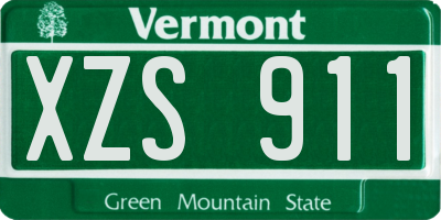 VT license plate XZS911