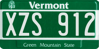 VT license plate XZS912