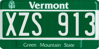 VT license plate XZS913