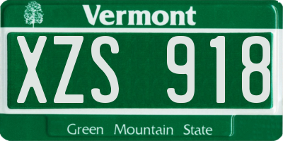 VT license plate XZS918