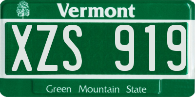 VT license plate XZS919