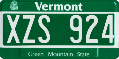 VT license plate XZS924