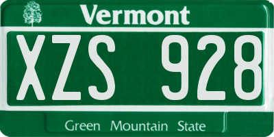 VT license plate XZS928