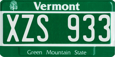 VT license plate XZS933