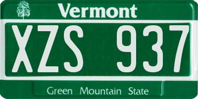 VT license plate XZS937