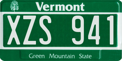 VT license plate XZS941