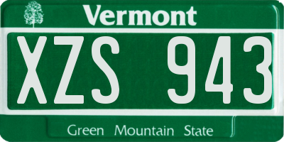 VT license plate XZS943