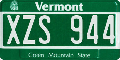 VT license plate XZS944