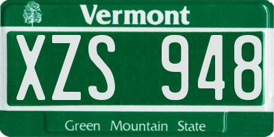 VT license plate XZS948