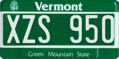 VT license plate XZS950