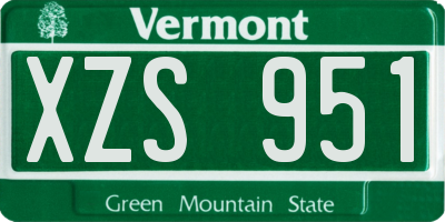 VT license plate XZS951