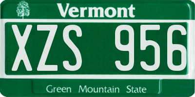 VT license plate XZS956