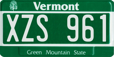 VT license plate XZS961