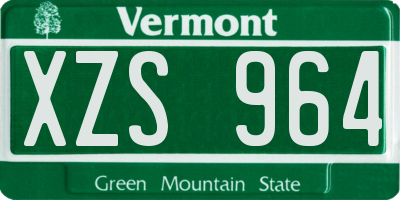 VT license plate XZS964
