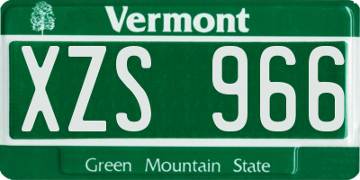 VT license plate XZS966