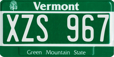 VT license plate XZS967