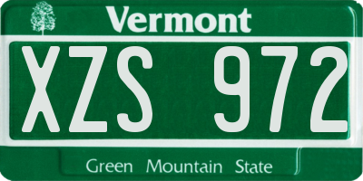 VT license plate XZS972