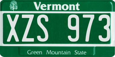 VT license plate XZS973