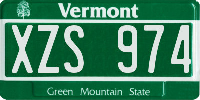 VT license plate XZS974