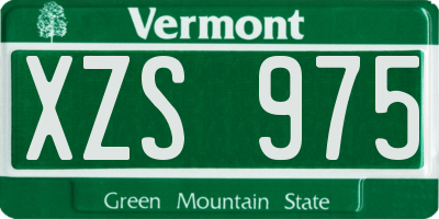 VT license plate XZS975