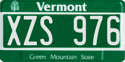 VT license plate XZS976