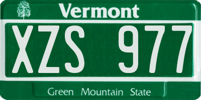 VT license plate XZS977