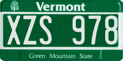 VT license plate XZS978