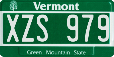 VT license plate XZS979
