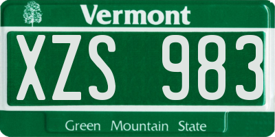 VT license plate XZS983
