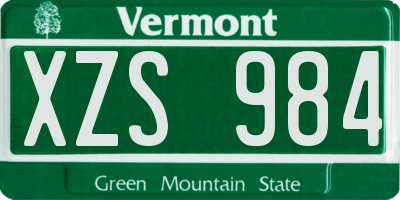 VT license plate XZS984