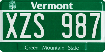 VT license plate XZS987