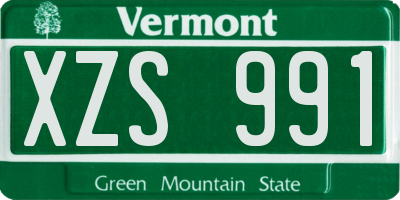 VT license plate XZS991