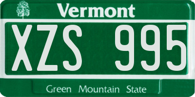 VT license plate XZS995