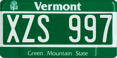 VT license plate XZS997