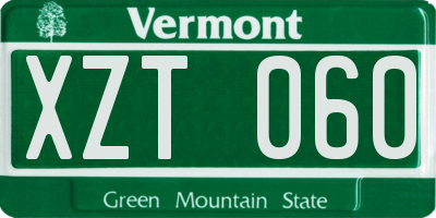 VT license plate XZT060