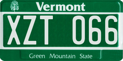VT license plate XZT066