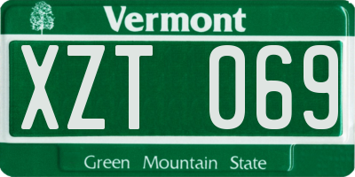 VT license plate XZT069
