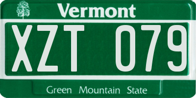 VT license plate XZT079