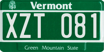 VT license plate XZT081