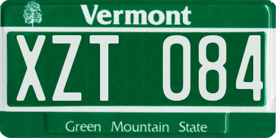 VT license plate XZT084