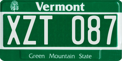 VT license plate XZT087