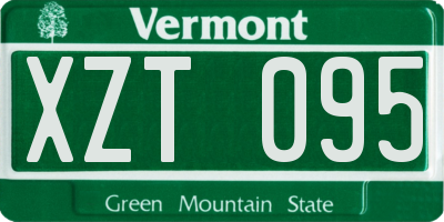 VT license plate XZT095