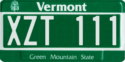 VT license plate XZT111