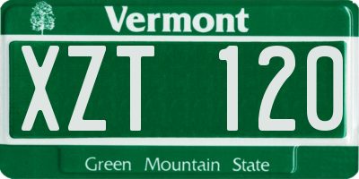 VT license plate XZT120